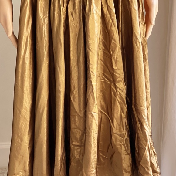 Vintage Eletra Casadei Gold Lame’ Halter Top Midi Length Disco Party Dress Small